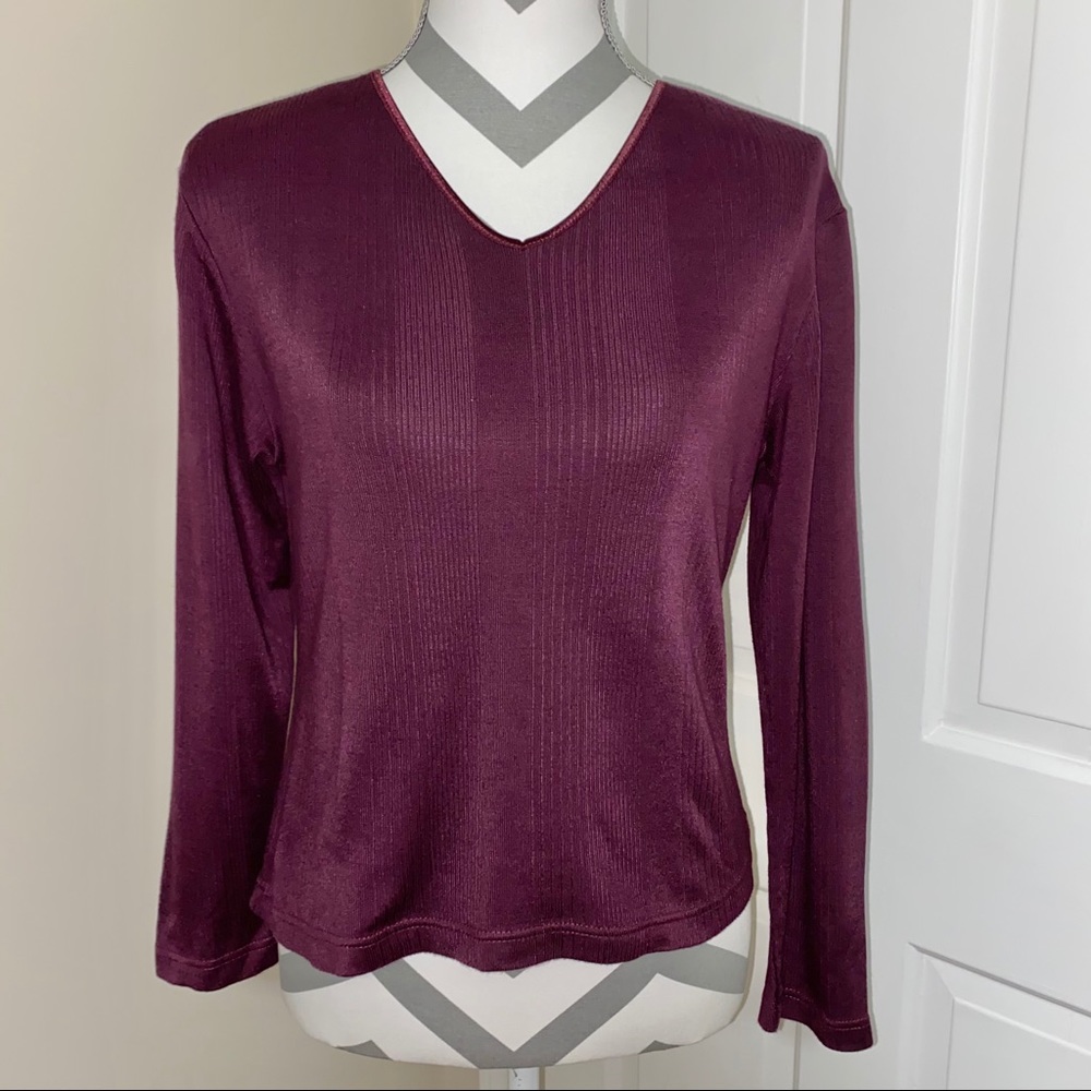 Ladies Sz PM Maroon Kim Rogers Top